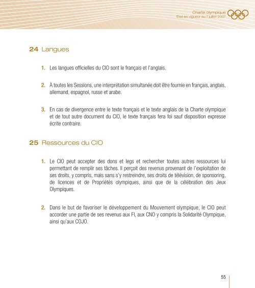 charte olympique - ComitÃ© National Olympique et Sportif FranÃ§ais