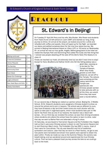 June 2011 - St Edward's C of E School