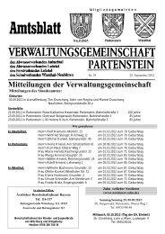 Mitteilungen der Verwaltungsgemeinschaft - Partenstein