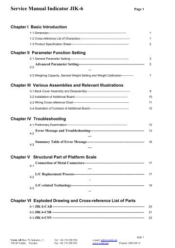 Service Manual Indicator JIK-6 - Vetek