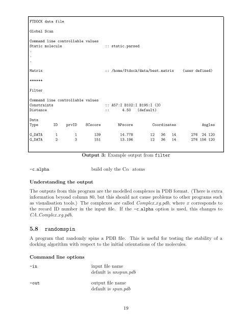 the 3D-Dock Manual (PDF) - Structural Bioinformatics Group