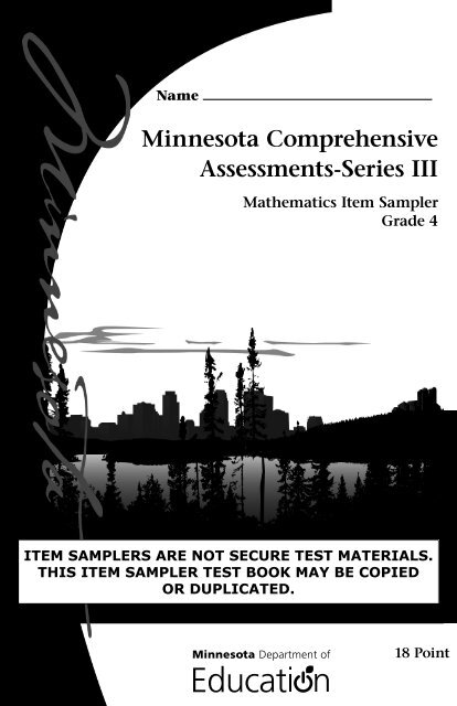 Mathematics MCA Grade 4 Item Sampler - Minnesota Assessments ...