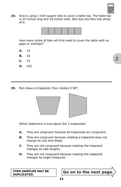 Mathematics MCA Grade 4 Item Sampler - Minnesota Assessments ...