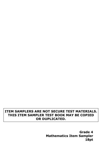 Mathematics MCA Grade 4 Item Sampler - Minnesota Assessments ...