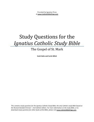 Study Questions for the Ignatius Catholic Study Bible - Ignatius Press