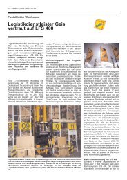 Logistikdienstleister Geis vertraut auf LFS 400 - Ehrhardt + Partner