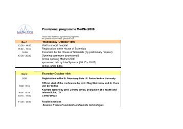 Provisional programme MedNet2008