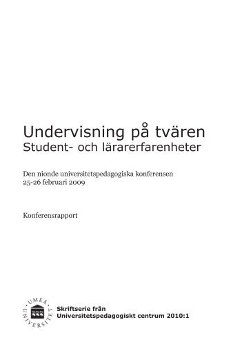 Undervisning på tvären - Universitetspedagogiskt centrum - Umeå ...