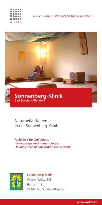 Flyer Naturheilverfahren - Sonnenberg-Klinik