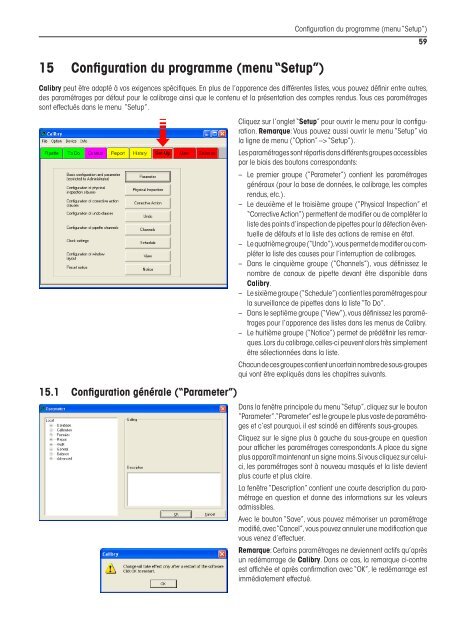 Mode d'emploi Logiciel Calibry pour le calibrage de pipettes