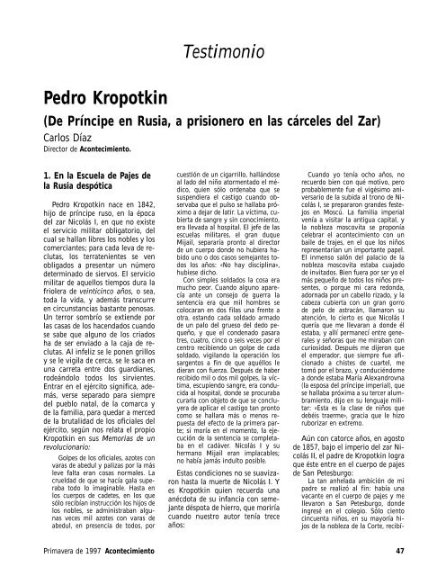 Pedro Kropotkin - Libertad y determinismo cientÃ­fico-tÃ©cnico ...