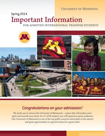 Next steps for admitted transfer students - University of Minnesota