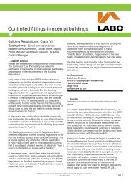 Controlled fittings in exempt buildings - LABC