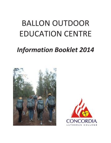 Ballon Outdoor Education Centre - Concordia College Toowoomba