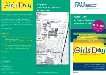 Flyer zum Girls'Day 2013 - Naturwissenschaftliche FakultÃ¤t der FAU ...