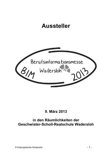 BIM 2013 - Aussteller - Geschwister-Scholl-Realschule