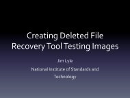 Creating File Recovery Tool Testing Images - NIST Computer ...