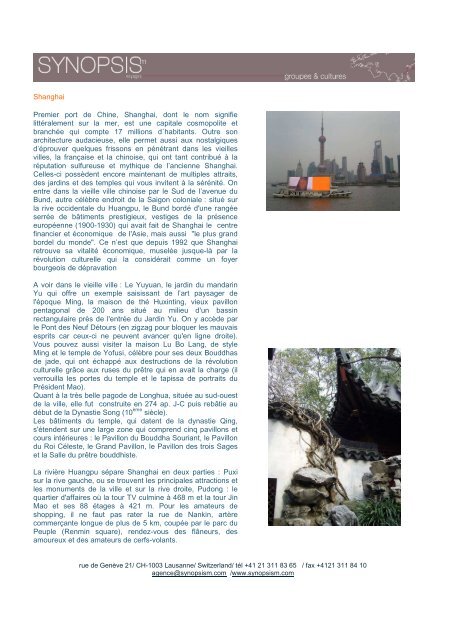 Architecture et culture contemporaine en Chine - Synopsism