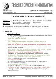 5. Vorstandssitzung Schruns, am 08.08.12 - Fischereiverein Montafon