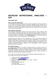 DETAILED NUTRITIONAL ANALYSIS â CAT - Denes Natural Pet Care