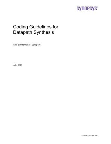 Coding Guidelines for Datapath Synthesis