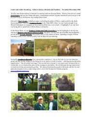 Louise and Andre Steynberg - Safari to Kenya, Rwanda and Zanzibar