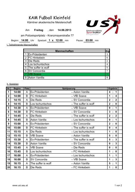 Spielplan 8 Mannschaften jeder gegen jeden