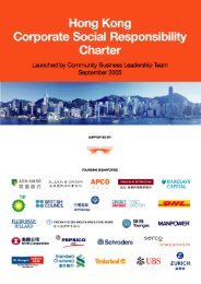 Hong Kong Corporate Social Responsibility Charter - Community ...