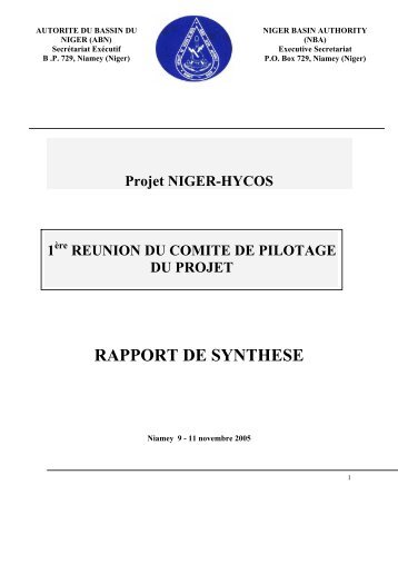 (NOVEMBRE 2005) - RAPPORT DE SYNTHÃSE - - PDF - WHYCOS