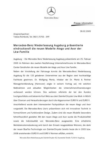 Mercedes-Benz Niederlassung Augsburg prÃ¤sentierte eindrucksvoll ...