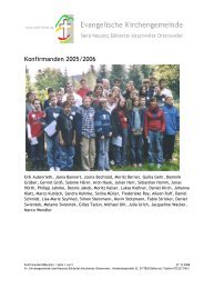 Bericht zum Konfirmandenjahrgang 2006 (PDF) - Evangelische ...