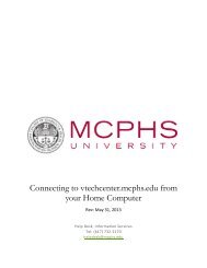 Connecting to vtechcenter.mcphs.edu from your Home Computer