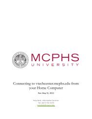 2012 Academic Calendar - Mcphs.edu