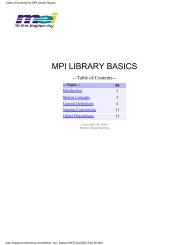 MPI Library Basics - MEI's On-line Documentation System