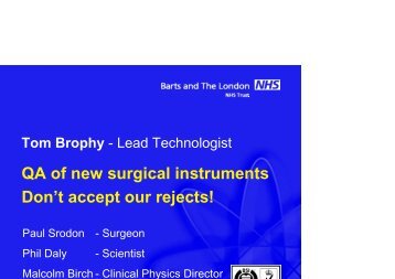 QA of New Surgical Instruments [PDF - 2Mb]