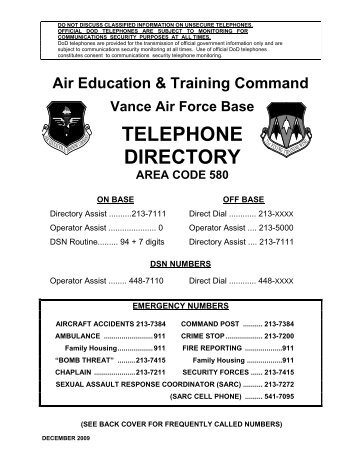 telephone directory - Air Force Freedom of Information Act