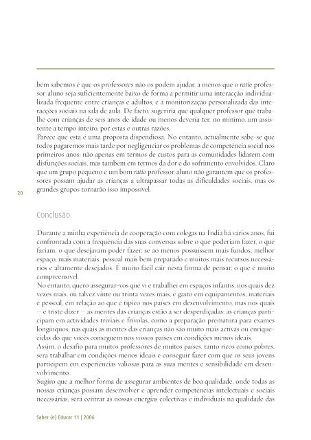 Perspectivas actuais sobre aprendizagem na infÃ¢ncia