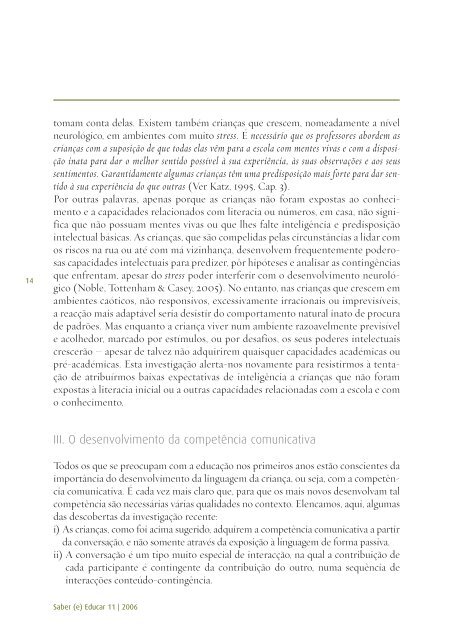 Perspectivas actuais sobre aprendizagem na infÃ¢ncia