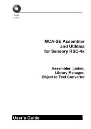 MCA-SE Assembler and Utilities for Sensory RSC-4x ... - Phyton, Inc.