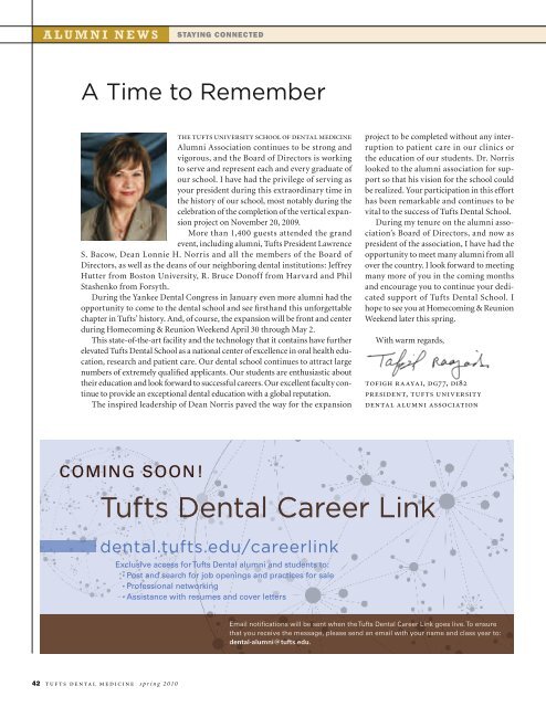 Spring 2010 - Tufts University School of Dental Medicine