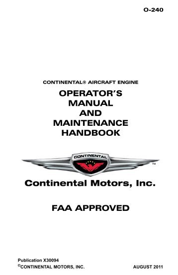 Operator's Manual - Teledyne Continental Motors