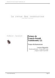 PoÃƒÂ¨mes de Francis-Joseph Tsiafakomby (2) - La Revue des ...