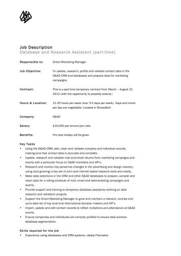 job description database