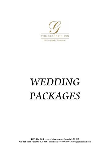 WEDDING PACKAGES - Vintage Hotels