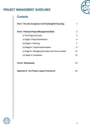 WAGGGS Project Management Guidelines - Girl Scouts of the USA