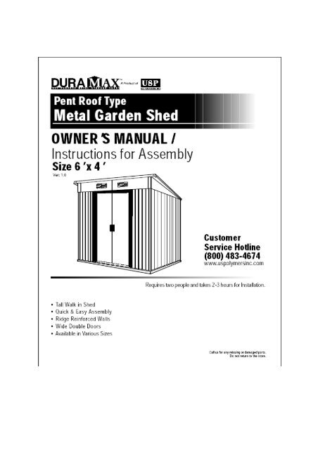 Download The 6x4 Instruction Manual Garden Buildings Direct