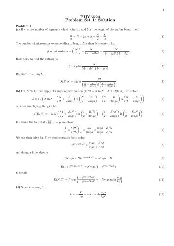 PHY5524 Problem Set 1: Solution