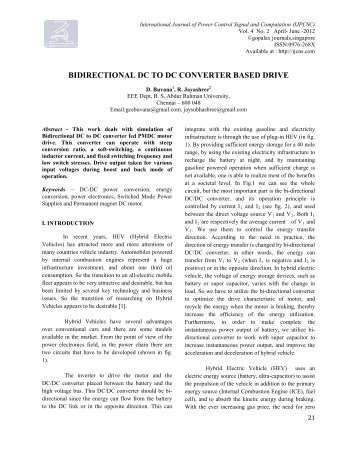 BIDIRECTIONAL DC TO DC CONVERTER BASED DRIVE