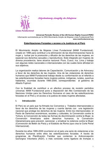 Esterilizaciones Forzadas y acceso a la Justicia en el Perú El ...