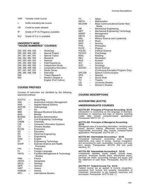 2007-2008 Catalog (PDF) - Colorado State University-Pueblo